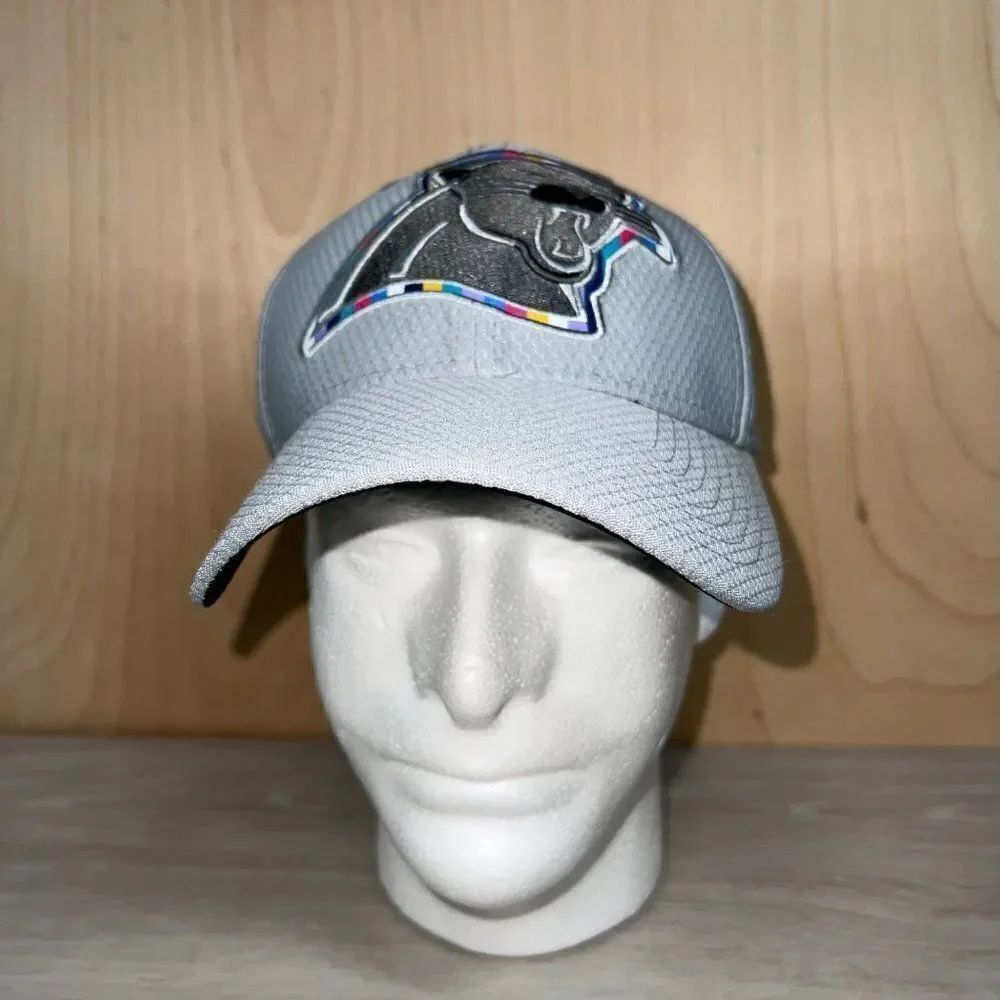 Carolina Panthers New Era Crucial Catch Intercept Cancer Hat Grey / Multicolor S